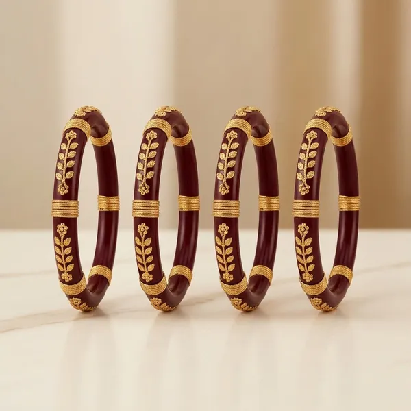 Pairs_|_Maroon_Plastic_Copper_Ethnic_Casual_Bangle_Set_For_Women