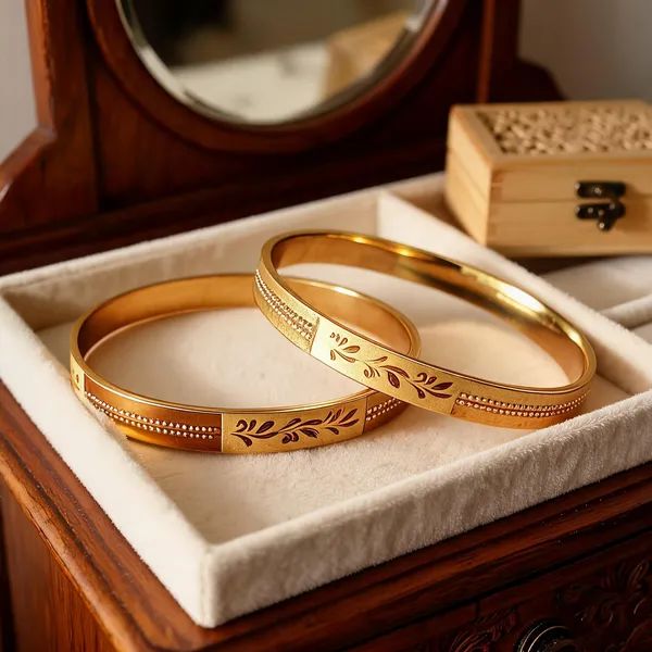 Pack_Of_2_Pairs_|_Gold_Copper_Floral_Bangle_Set_For_Women