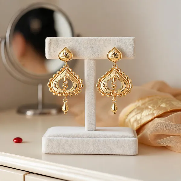 Pack_Of_2_Pairs_|_Gold_Copper_Teardrop_Motif_Ethnic_Casual_Drop_Earrings_For_Women