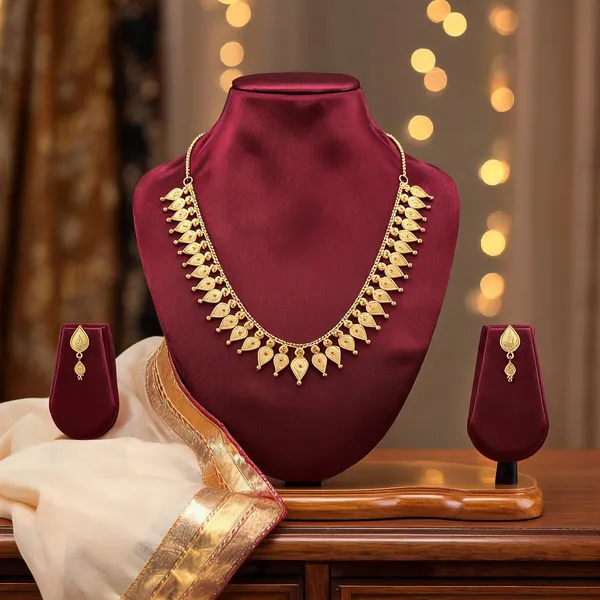Gold_Copper_Gold_Plated_Necklace_Set_With_Earrings_For_Women