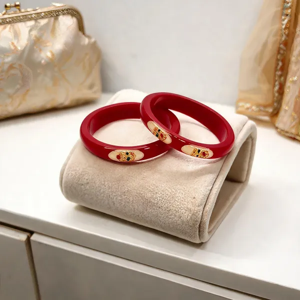 Pack_Of_2_Pairs_|_Red_Gold_Plated_Acrylic_Shakha_Pola_Bangle_Set_For_Women