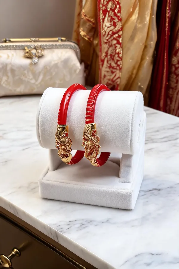 Pack_Of_2_Pairs_|_Red_Plastic_Gold_Plated_Filigree_Ethnic_Kada_Bangle_For_Women