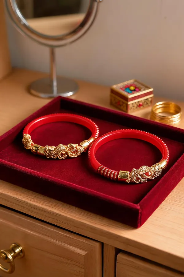 Pack_Of_2_Pairs_|_Red_Plastic_Gold_Plated_Filigree_Ethnic_Kada_Bangle_For_Women