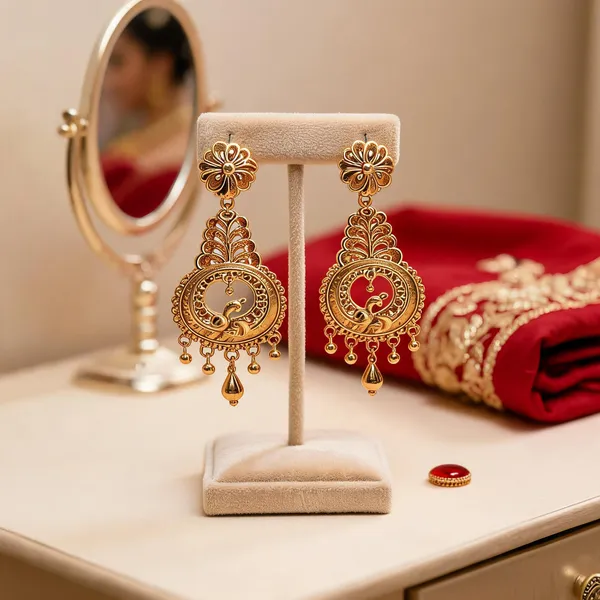 Pack_Of_2_Pairs_|_Gold_Copper_Gold_Plated_Peacock_Design_Chandbali_Earrings_For_Women