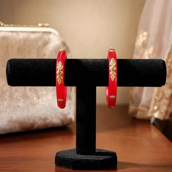 Pack_Of_2_Pairs_|_Red_Plastic_Gold_Plated_Floral_Ethnic_Sankha_Pola_Bangle_For_Women