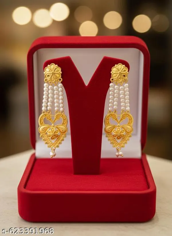 Pack_Of_2_Pairs_|_Gold_Copper_Zirconia_Pearl_Drop_Earrings_For_Women