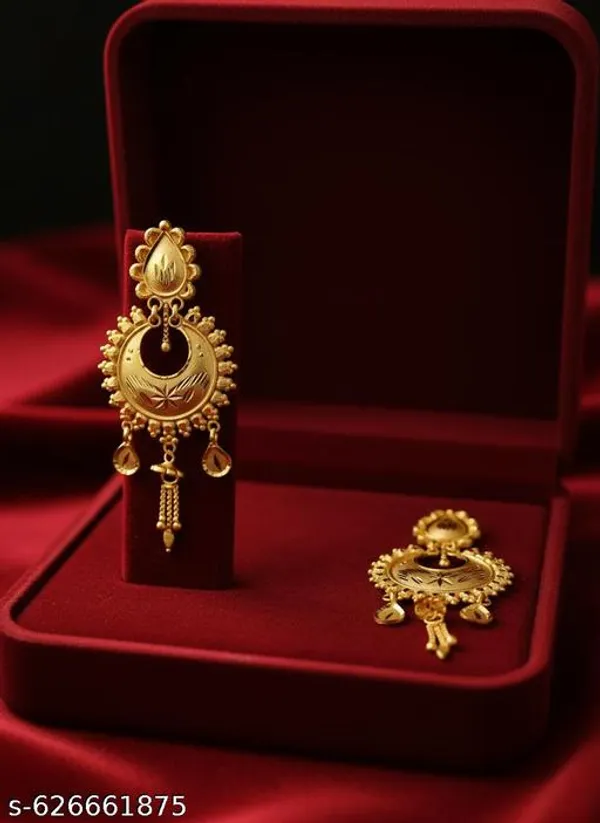 Pack_Of_2_Pairs_|_Gold_Copper_Gold_Plated_Ethnic_Dangle_Earrings_For_Women