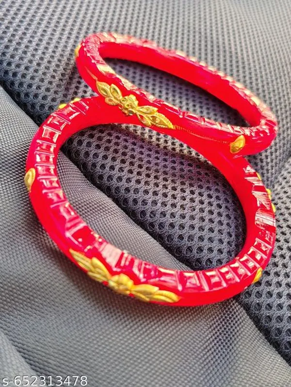 Pack_Of_2_Pairs_|_Red_Plastic_Gold_Plated_Floral_Ethnic_Sankha_Pola_Bangle_For_Women