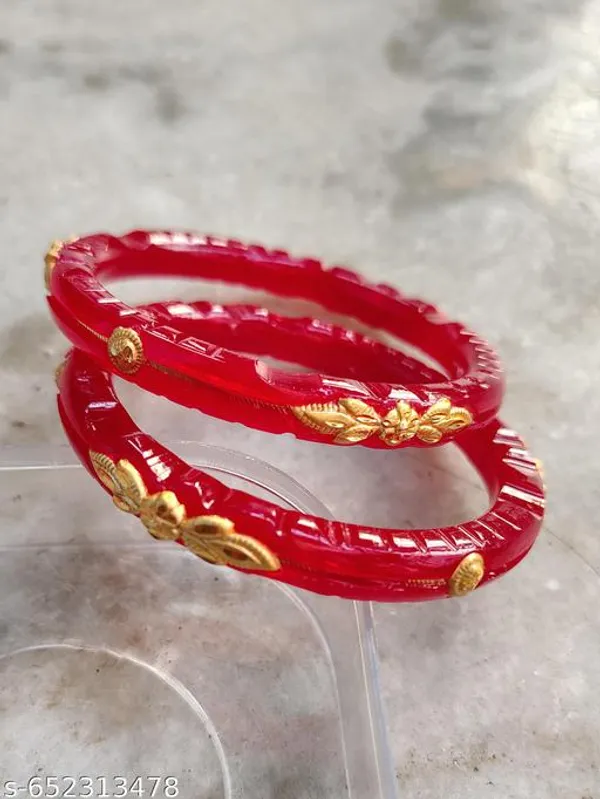 Pack_Of_2_Pairs_|_Red_Plastic_Gold_Plated_Floral_Ethnic_Sankha_Pola_Bangle_For_Women