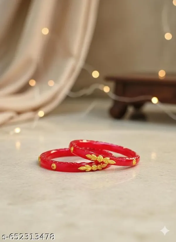 Pack_Of_2_Pairs_|_Red_Plastic_Gold_Plated_Floral_Ethnic_Sankha_Pola_Bangle_For_Women