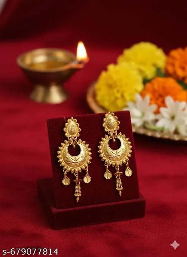Gold_Brass_Copper_Floral_Chandbali_Bridal_Earrings_For_Women