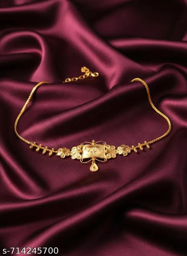 Gold_Copper_Gold_Plated_Floral_Choker_Necklace_For_Women