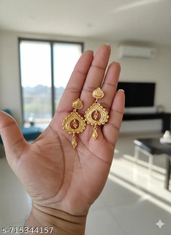 Pack_Of_2_Pairs_|_Gold_Copper_Teardrop_Motif_Ethnic_Casual_Drop_Earrings_For_Women