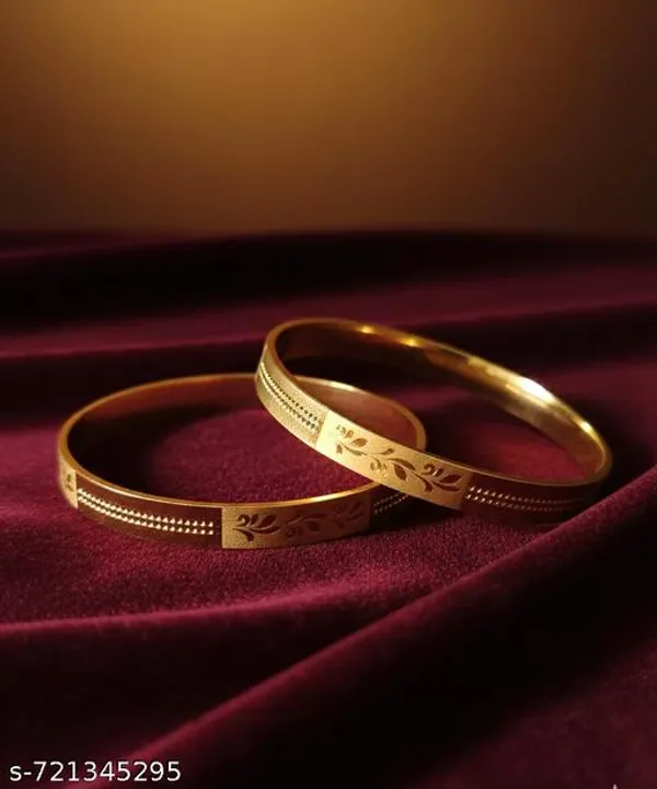 Pack_Of_2_Pairs_|_Gold_Copper_Floral_Bangle_Set_For_Women