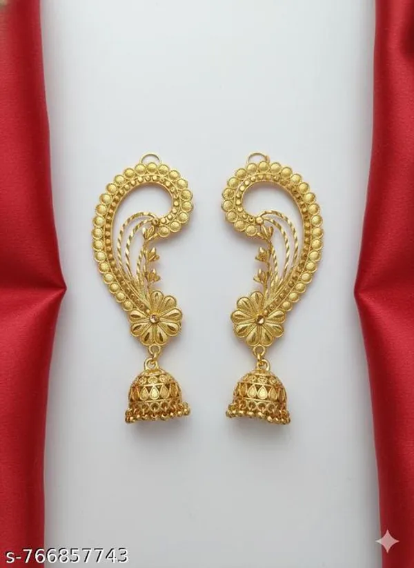 Pack_Of_2_Pairs_|_Gold_Copper_Brass_Paisley_Ear_Cuff_Earrings_For_Women