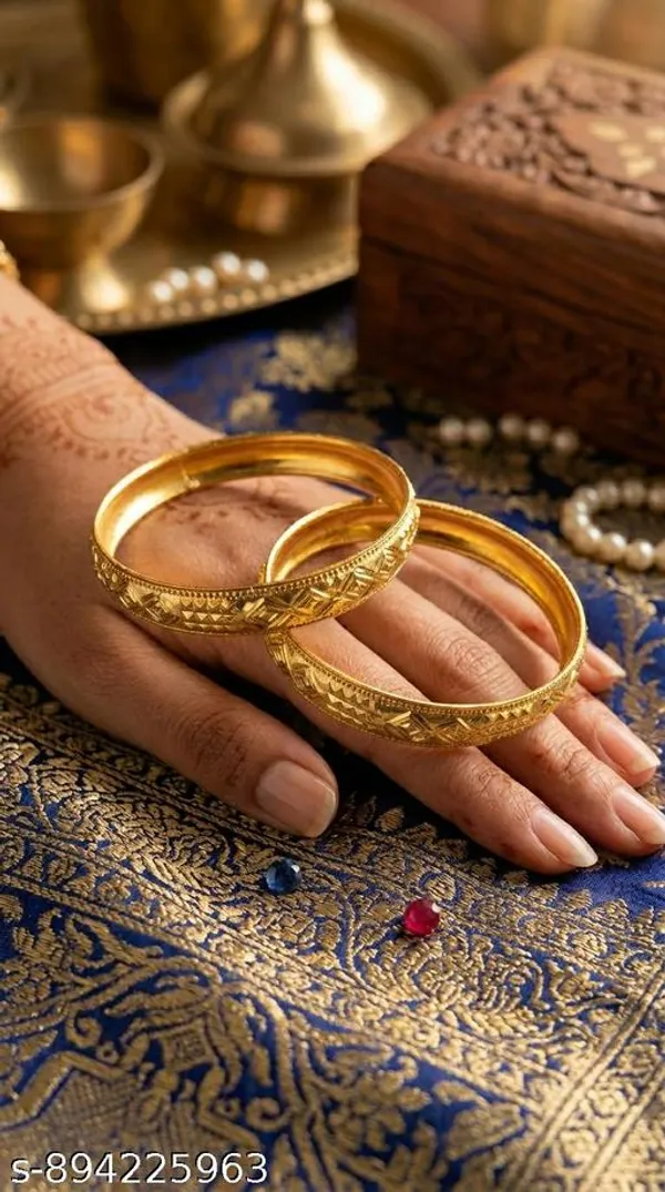 Pack_Of_2_Pairs_|_Gold_Copper_Gold_Plated_Floral_Engraved_Baoti_Bangle_For_Women
