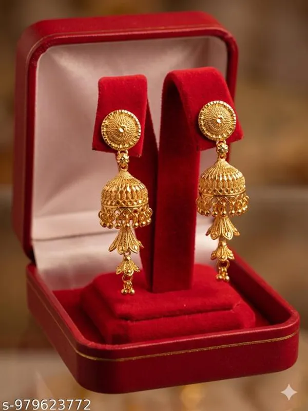 Pack_Of_2_Pairs_|_Gold_Copper_Gold_Plated_Triple_Layer_Jhumka_Earrings_For_Women