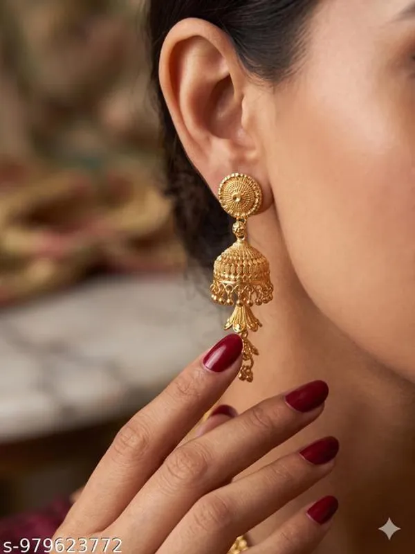 Pack_Of_2_Pairs_|_Gold_Copper_Gold_Plated_Triple_Layer_Jhumka_Earrings_For_Women