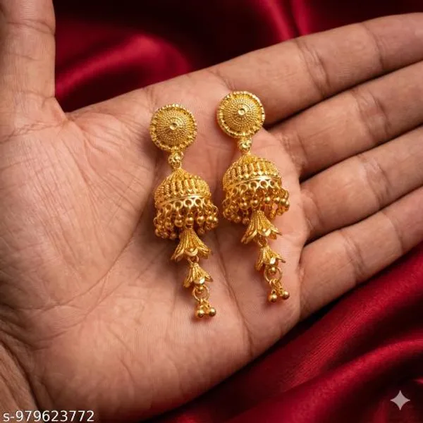 Pack_Of_2_Pairs_|_Gold_Copper_Gold_Plated_Triple_Layer_Jhumka_Earrings_For_Women