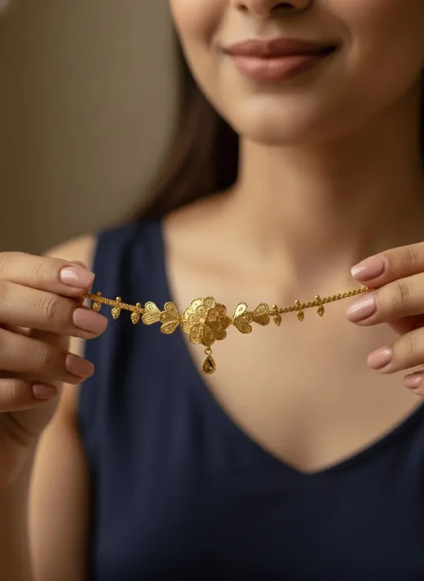 Gold_Copper_Floral_Pendant_Necklace_For_Women