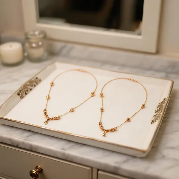 Gold_Copper_Beaded_Drop_Chain_Necklace_Set_For_Women
