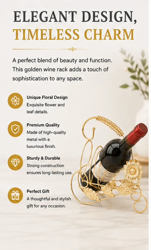 Metal_Modern_Floral_Leaf_Accent_Gold_Wine_Bottle_Holder