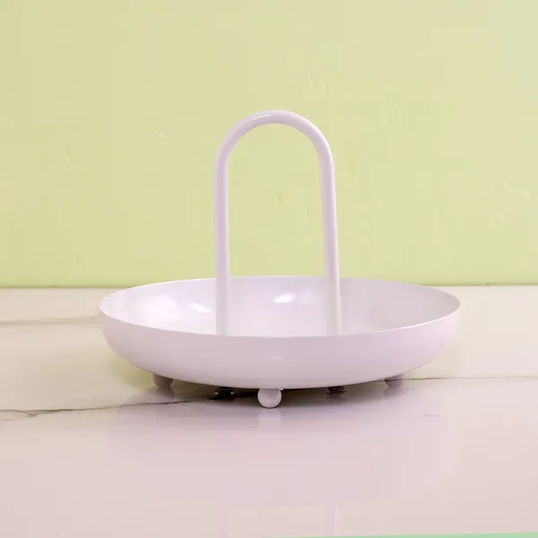 Metal_Minimal_White_Round_Serving_Tray_With_Handle