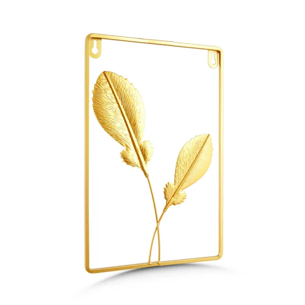 Metal_Contemporary_Feather_Motif_Framed_Wall_Decor