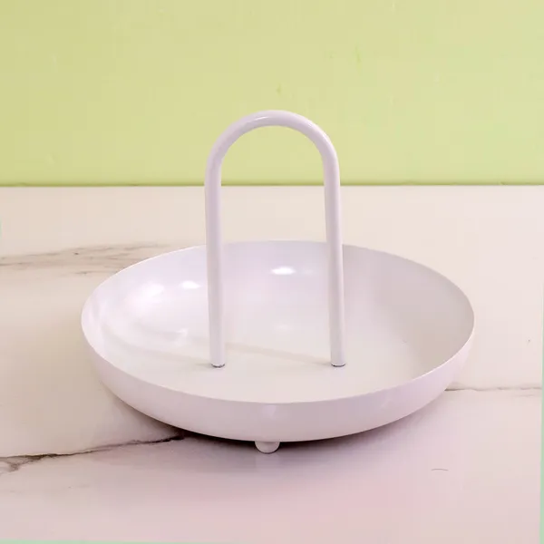 Metal_Minimal_White_Round_Serving_Tray_With_Handle