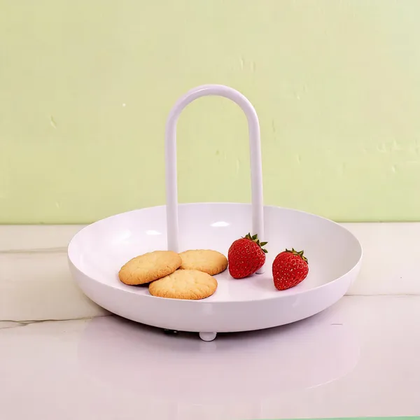 Metal_Minimal_White_Round_Serving_Tray_With_Handle