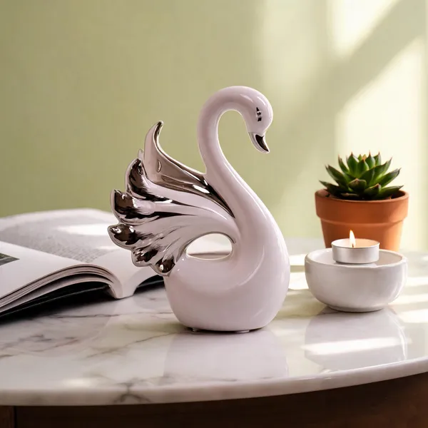 Ceramic_Glossy_White_Swan_Decorative_Figurine