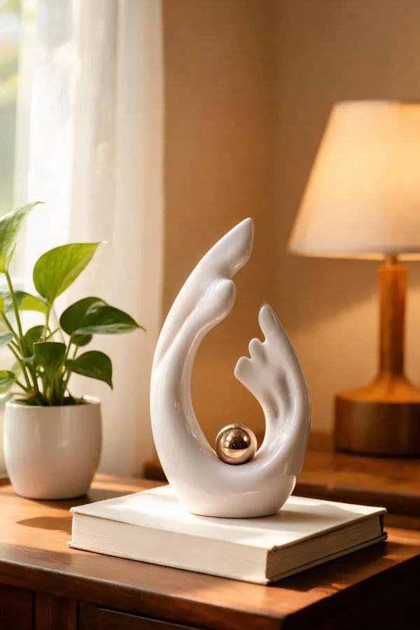 Ceramic_Abstract_White_Gold_Accent_Showpiece_Sculpture