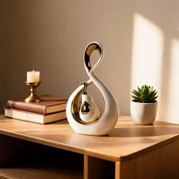 Ceramic_Contemporary_Abstract_Gold_Accent_Decorative_Showpiece