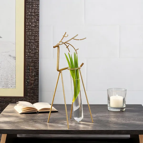 Metal_Deer_Antler_Design_Glass_Test_Tube_Vase