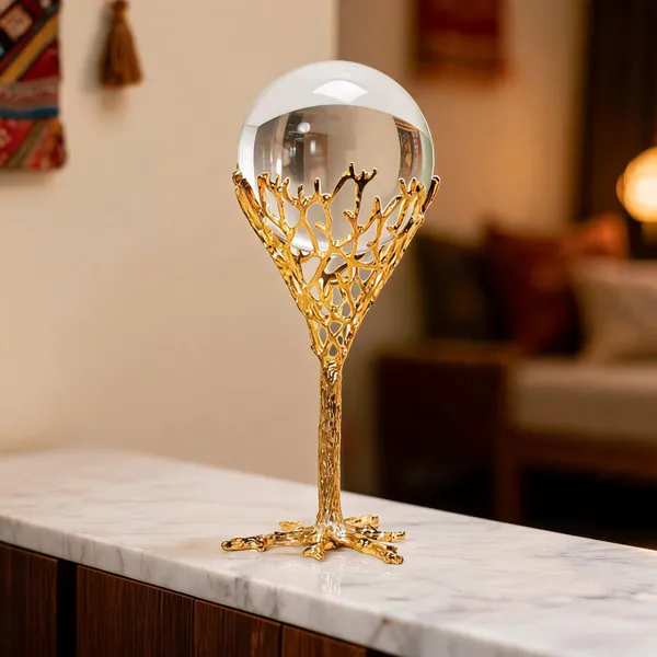 Metal_Contemporary_Branch_Crystal_Sphere_Decorative_Showpiece