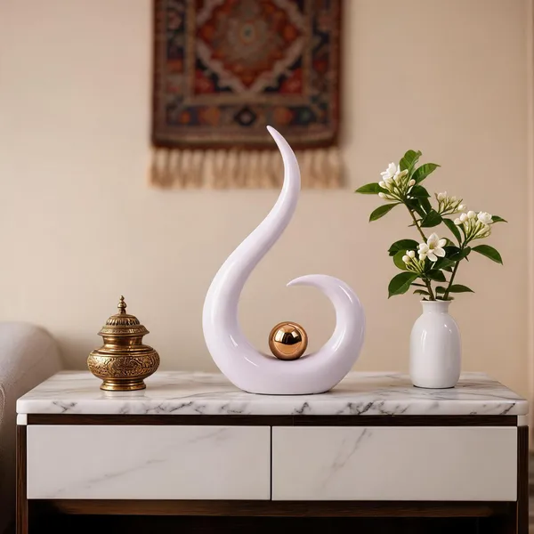 Ceramic_Contemporary_Abstract_Gold_Sphere_Sculpture