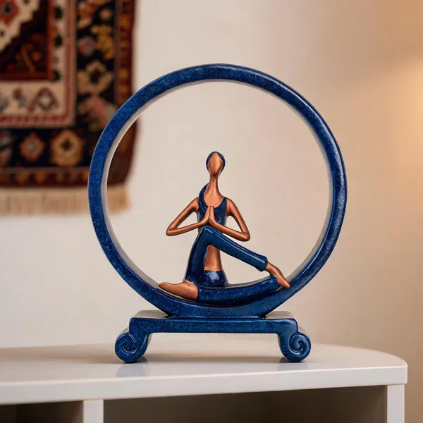 Ceramic_Contemporary_Yoga_Pose_Circular_Frame_Showpiece