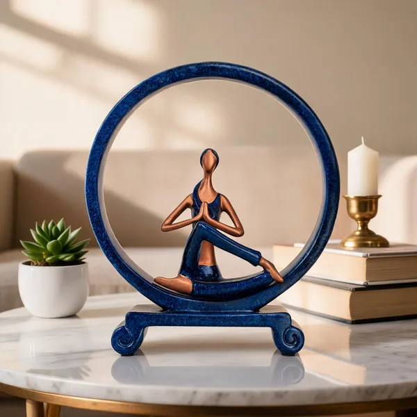 Ceramic_Contemporary_Yoga_Pose_Circular_Frame_Showpiece