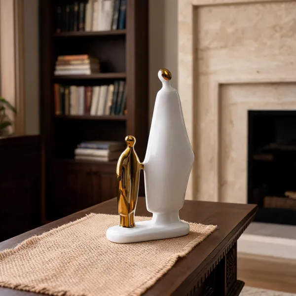Ceramic_Modern_Abstract_White_Gold_Figurine_Sculpture