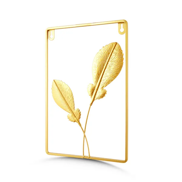 Metal_Contemporary_Feather_Motif_Framed_Wall_Decor