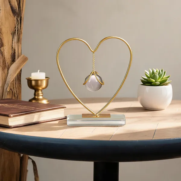Metal_Modern_Gold_Heart_Crystal_Ball_Table_Showpiece
