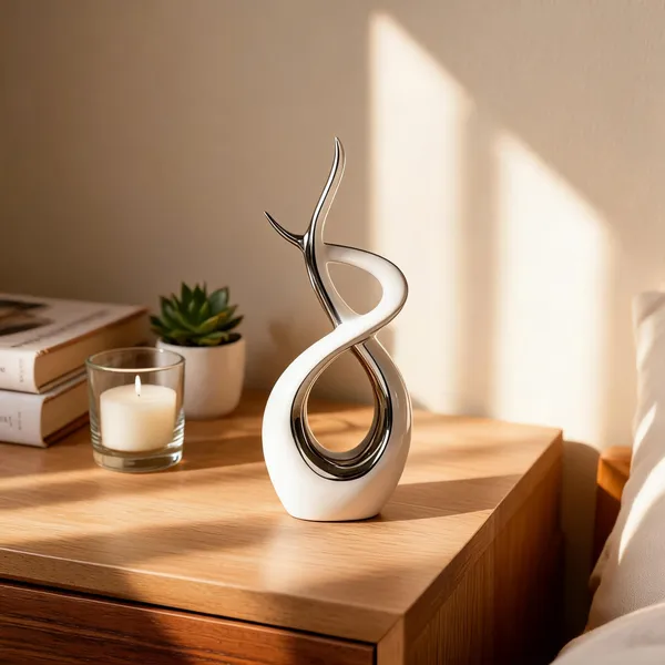 Ceramic_Modern_Abstract_Electroplated_White_Decorative_Showpiece