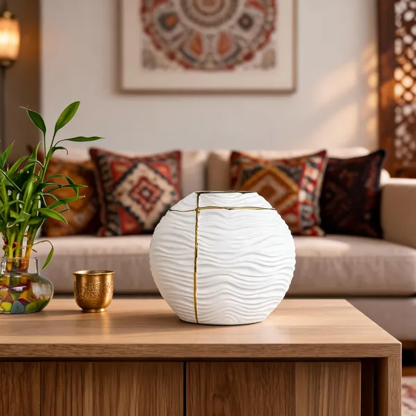 Ceramic_Modern_Wave_Textured_White_Gold_Accent_Flower_Vase