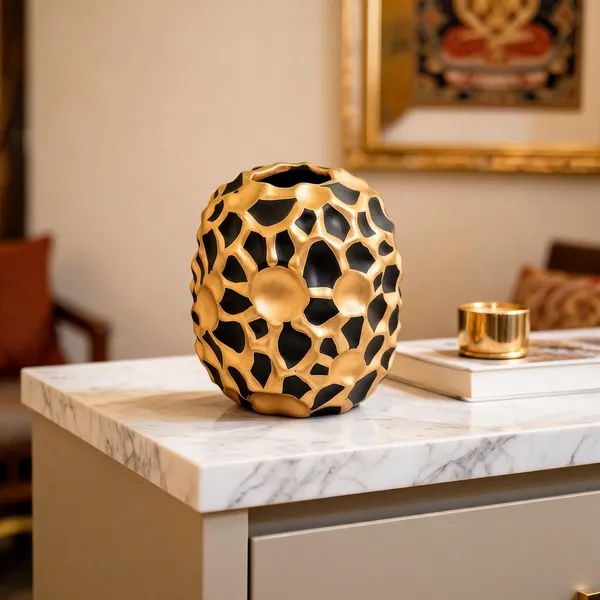 Ceramic_Modern_Hollow_Black_Gold_Decorative_Vase