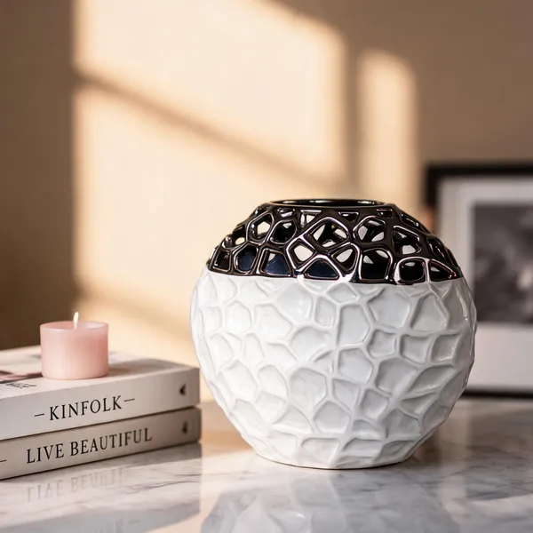 Ceramic_Modern_Hollow_Openwork_Black_White_Textured_Flower_Vase