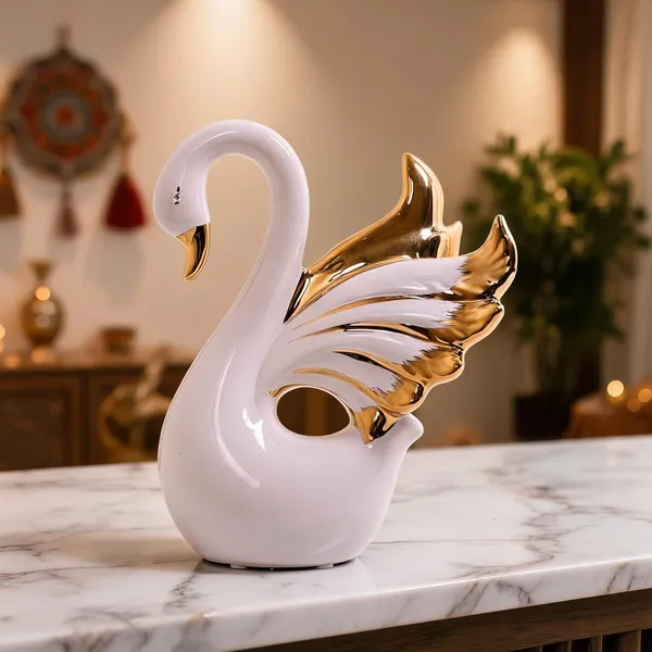 Ceramic_Modern_Gold_Finish_Swan_Figurine