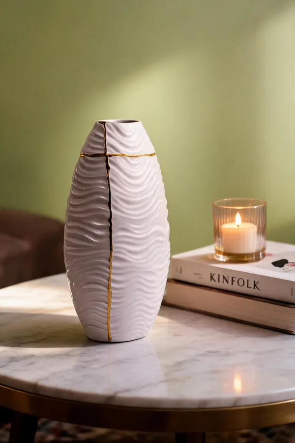 Ceramic_Modern_Wave_Pattern_Gold_Trim_Flower_Vase