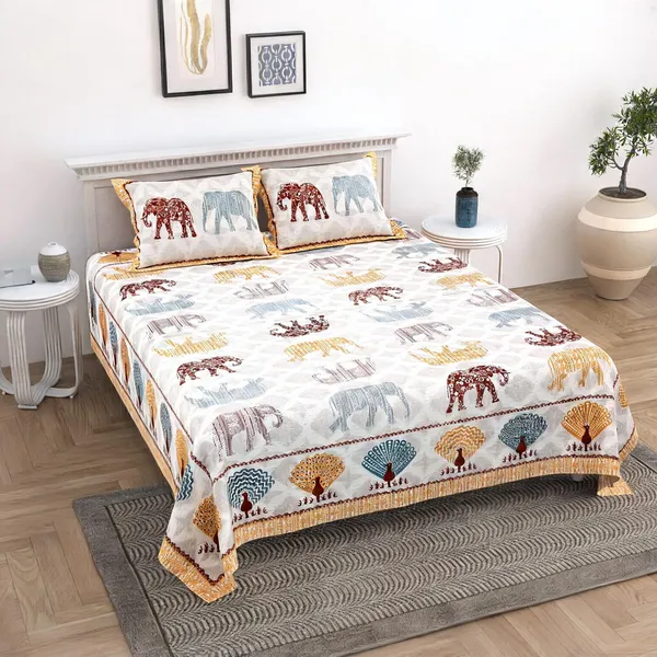 Cotton_Jaipuri_Print_Multicolor_Bed_Sheet_With_2_Pillow_Covers