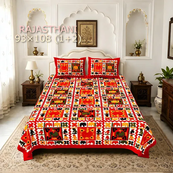 Cotton_Rajasthani_Traditional_Print_Bed_Sheet_With_2_Pillow_Covers