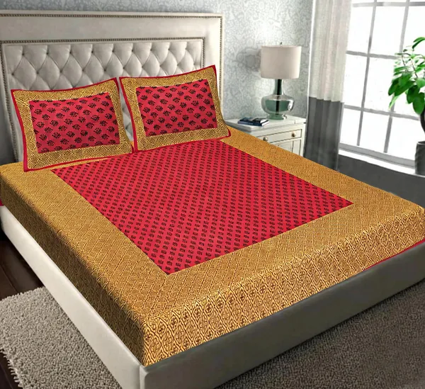 Cotton_Traditional_Print_Bed_Sheet_With_2_Pillow_Covers